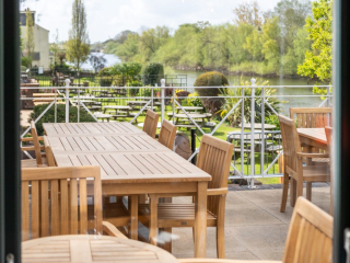 patio with view 1 at Diglis House