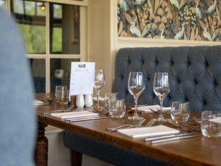 restaurant banquet seating at Diglis House